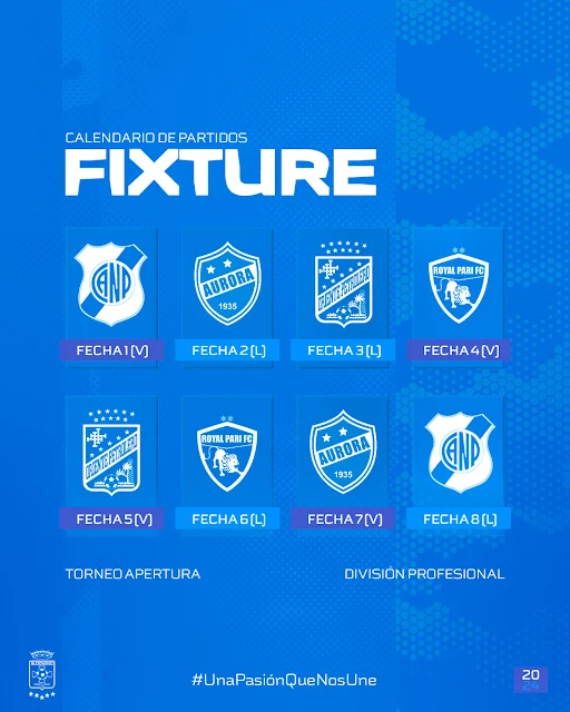 Fixture del Club Blooming para el Apertura 2024