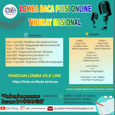 Lomba Baca Puisi Online Tingkat Nasional