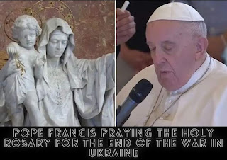 full text of the prayer that the Pope prayed at the beginning of the recitation of the Rosary for an end of the War in Ukraine