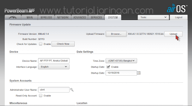 Tutorial Cara Upgrade Firmware Radio Ubiquiti