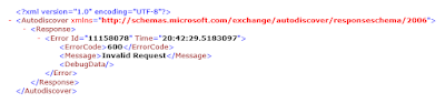 error code 600 - Configure Autodiscover In Exchange Server 2016