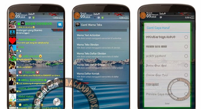 Download BBM Mod Transparant Change Font Style Color bisa ganti huruf dan warna