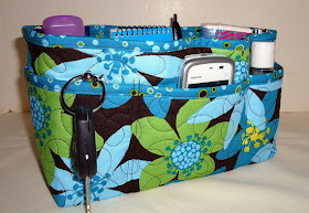purse organizer, floral pattern