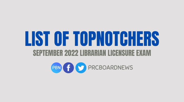 TOP 10 PASSERS: September 2022 Librarian board exam results