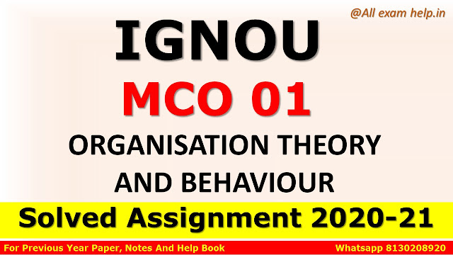 MCO 01 Solved Assignment 2020-21
