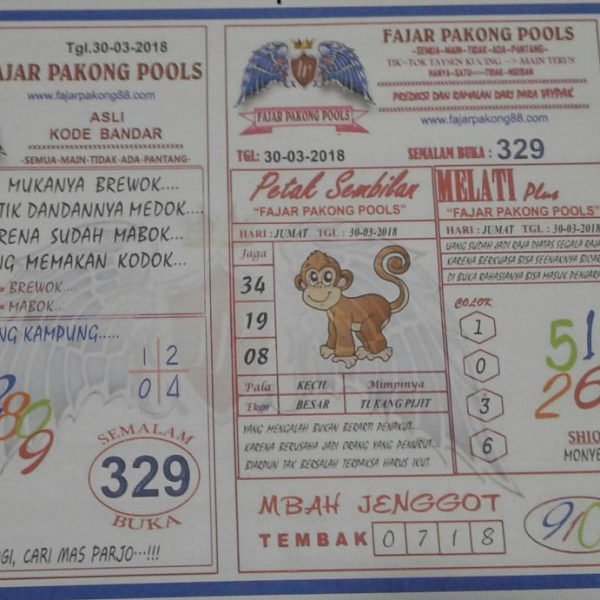 Kode Syair Fajar Pakong HK Malaysian Pools 30 maret 2018