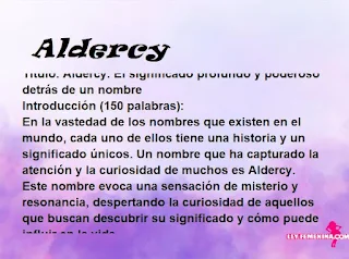 significado del nombre Aldercy