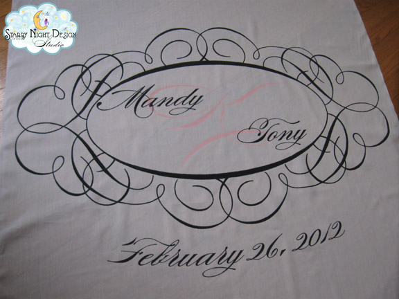 the wedding and of course we could do it on the aisle runner as well