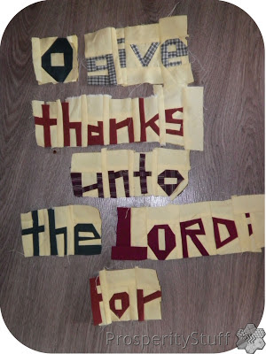 ProsperityStuff Quilt Words: O give thanks unto the Lord; for ...