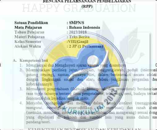 RPP Kurikulum 2013 SMP Bahasa Indonesia Kelas 8