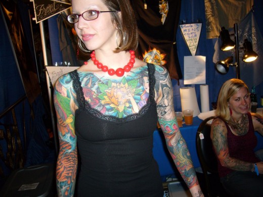 As tattoos become more popular women are getting much larger ones than 