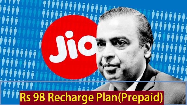 the Rs 98 prepaid plan will offer 1.5 GB of data daily