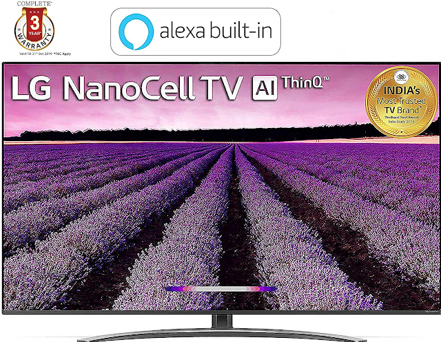 LG 139 cm 55 inches 4K UHD Smart Nano-Cell TV 55SM8100PTA Ceramic BK + Dark Steel Silver