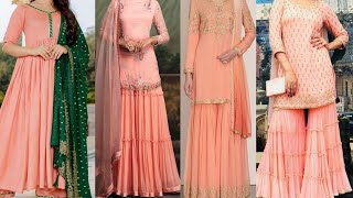 peach color dress for wedding guest
