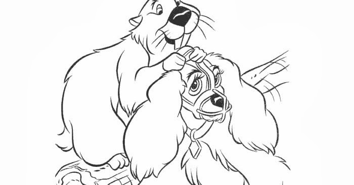 Download Lady and The Tramp coloring pages printable | Free ...