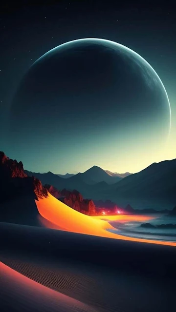 Double Planet At Night Phone Wallpaper