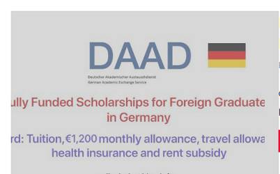 DAAD Fully Funded Postgraduate Scholarships for Developing Countries’ Students, 2020