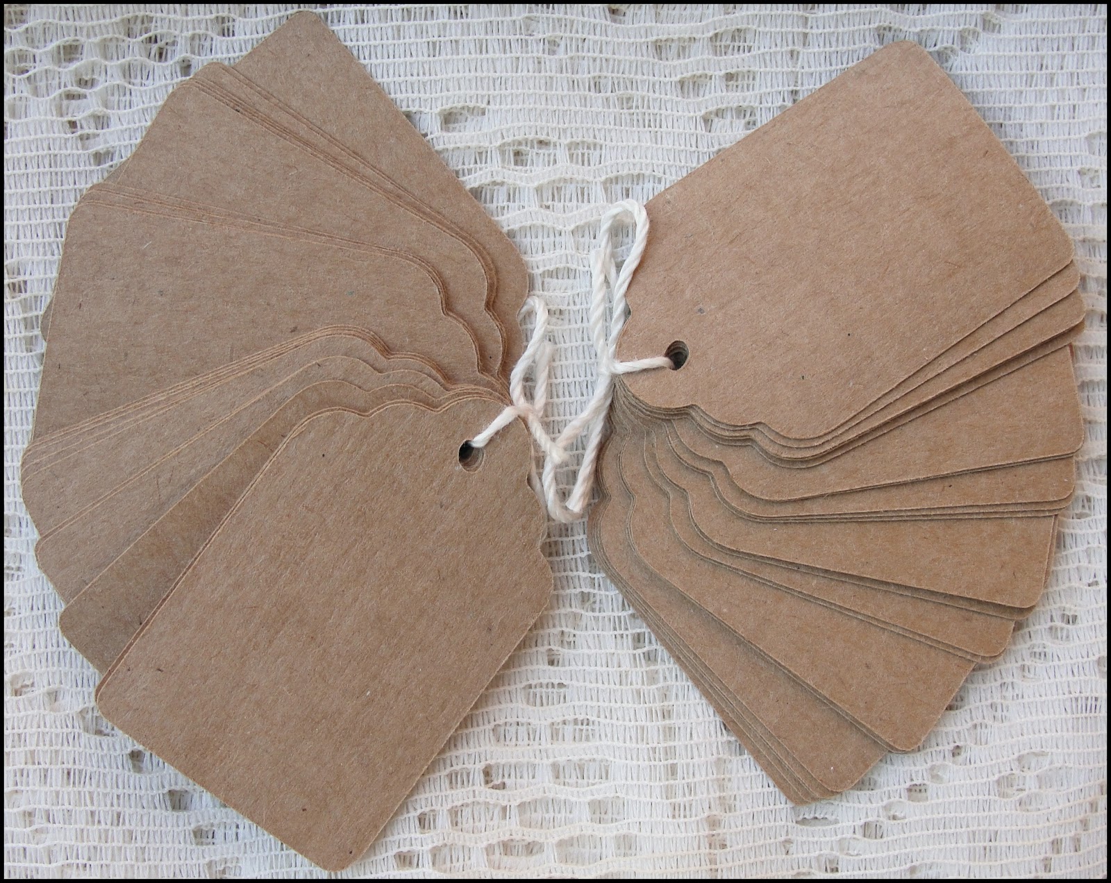 The very popular brown kraft hang tags at Kat's Scrapbook Kreations