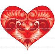 Here is a sample card made with the Deco Heart Valentine Clip Art. (preview )