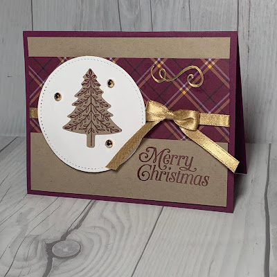 Christmas Tree Christmas Card idea using Perfectly Plaid Stamp Set