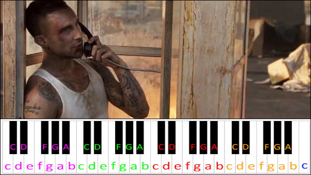 Payphone by Maroon 5 (Hard Version)z Piano / Keyboard Easy Letter Notes for Beginners