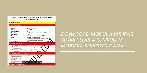 Download Modul Ajar Ipas SD/MI Kelas 4 Kurikulum Merdeka Semester Ganjil 2023-2024