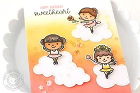 Sunny Studio Stamps: Tiny Dancers Ombre Floating Cloud Birthday Card by Nancy Damiano