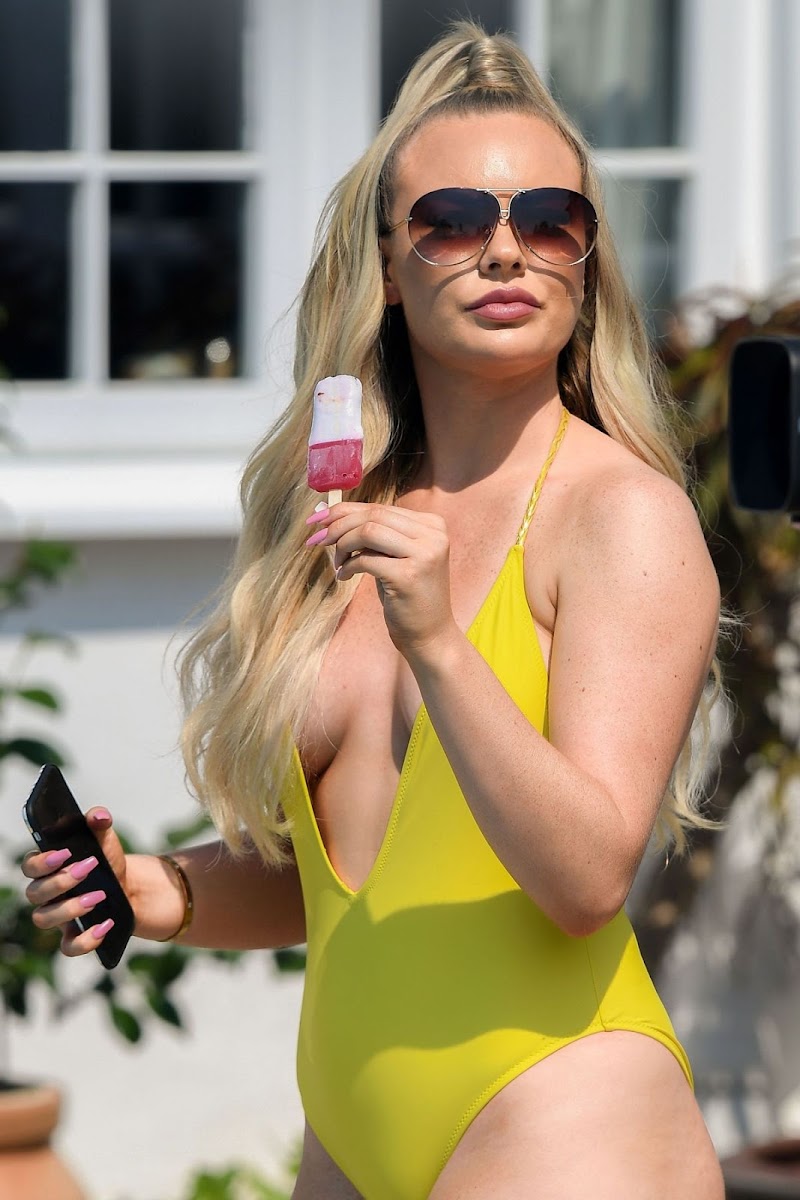 Kelsey Stratford Clicked in Swimsuit on the Set of TOWIE in Essex 10 Aug -2020