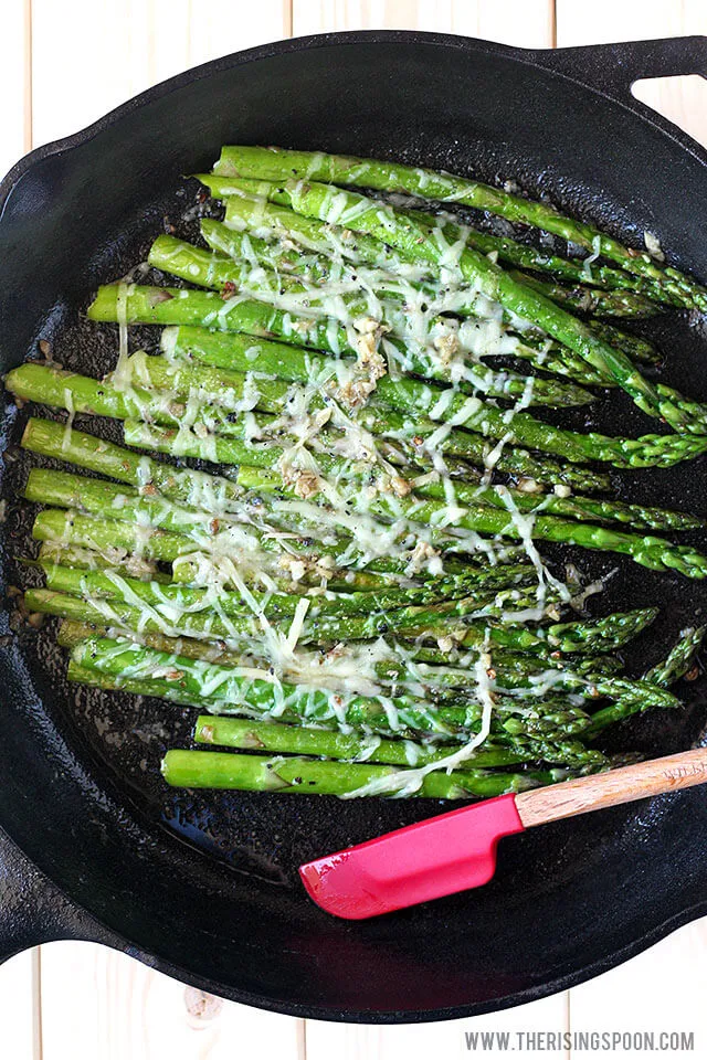 Sauteed Asparagus with Garlic, Butter & Parmesan