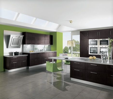 Luxury Fresh Green Kitchen Interior Design