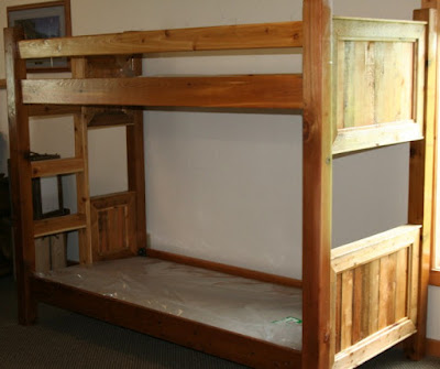 Wood Bunk Beds  Kids on Furniture   Barnwood Furniture   Rustic Furniture  Barn Wood Bunk Bed