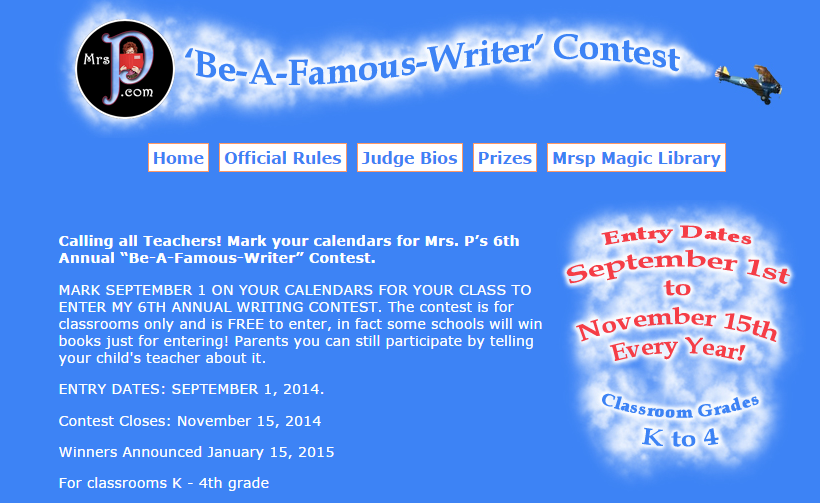  Mrs. P's Be-A-Famous Writer Contest