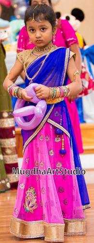 Small Baby in Pink Half Saree