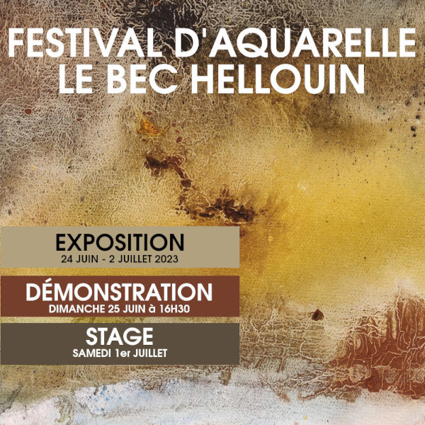 affiche, exposition de peinture aquarelle, Le Bec Hellouin, 2023, agnes au pinceau dansant