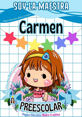 Cartel de Maestra Carmen de nivel Preescolar