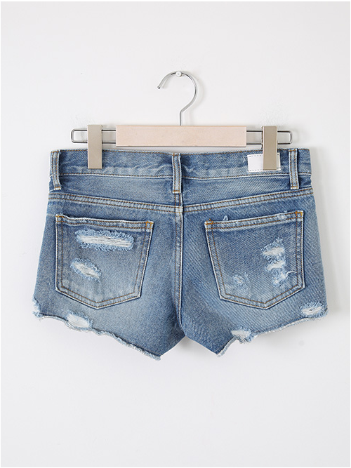 Distressed Fade Jean Shorts