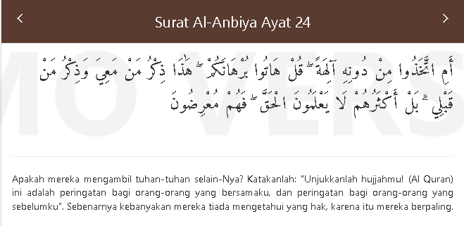 Quran Surat al anbiya 24