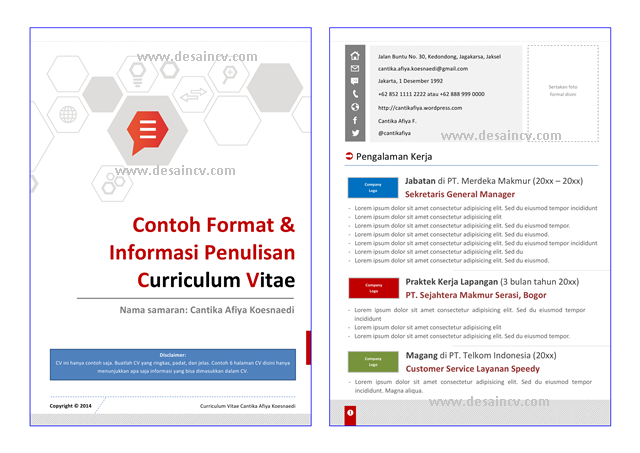 Desain CV Kreatif: Contoh Surat Lamaran Kerja  The Red 