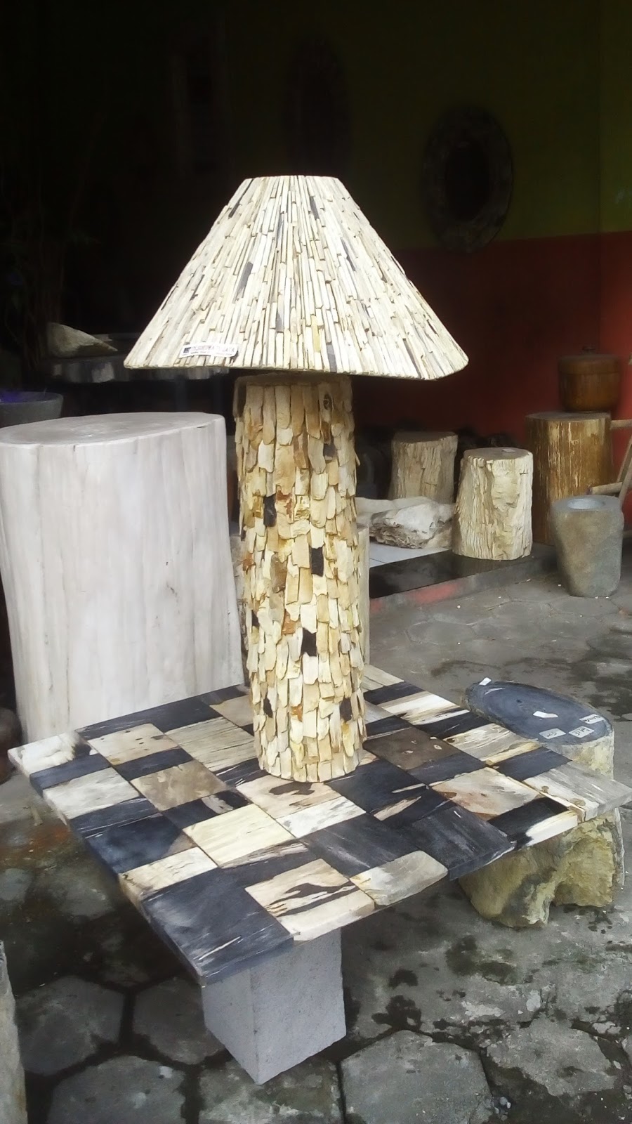 Gokugen Net Sale Petrified Wood Cup Lamp Kerajinan  Cap 