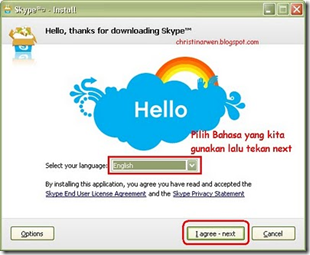 memulai instalasi software skype
