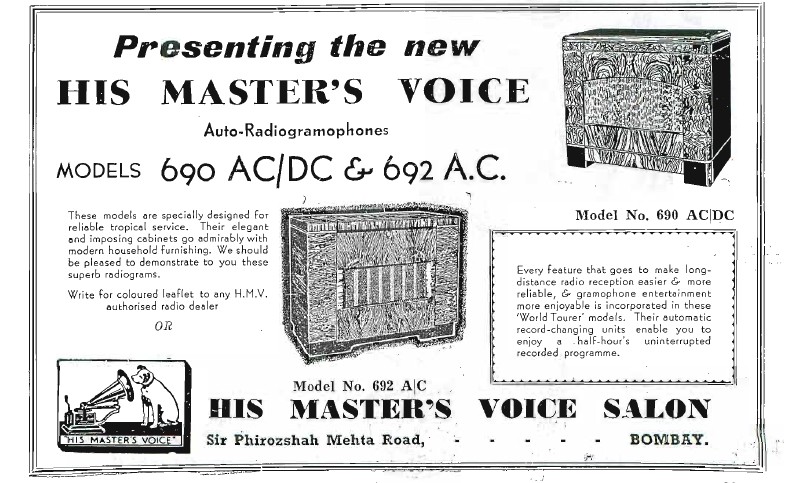 HMV AutoRadiogramophones Models 690 AC DC and 692 AC 1940