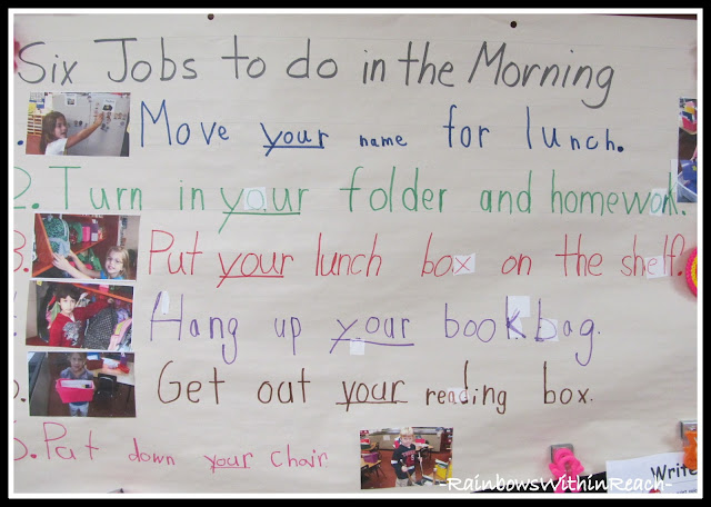 Six Jobs to do in the Morning at Kindergarten (RoundUP via RainbowsWithinReach) 