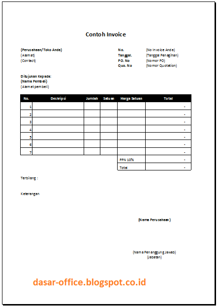 Download Format Invoice Yang Benar  rabitah.net