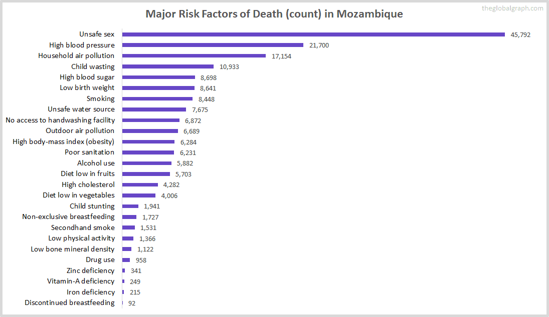 Major Cause of Deaths in Mozambique (and it's count)