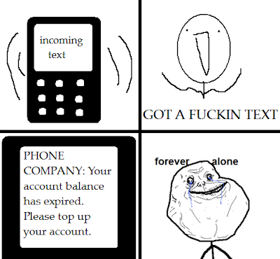 incoming text forever alone