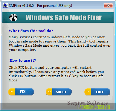SMFixer - Windows Safe Mode Fixing Utility SMFixer - Windows Safe Mode Fixing Utility