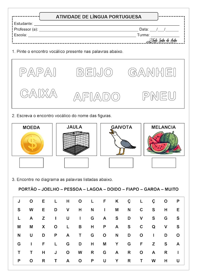 Atividade de Encontros Vocálicos