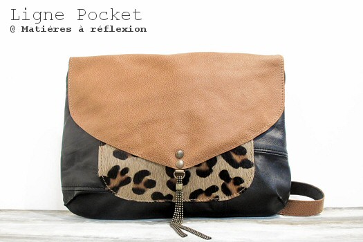 Sac Letter Pocket leopard/caramel