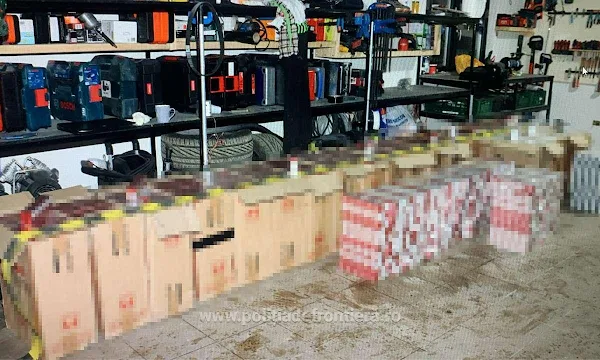 Peste 20.000 de pachete cu țigări descoperite într-o clădire din Vicovu de Sus