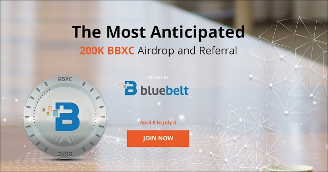 Bluebelt Airdrop is worth 30 BBXC tokens (~$ 27)